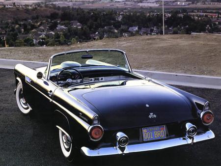 1955 Ford thunderbird roadster - cabriolet, road, thunderbird, old, ford, car, cabrio, roadster, classic, 1955