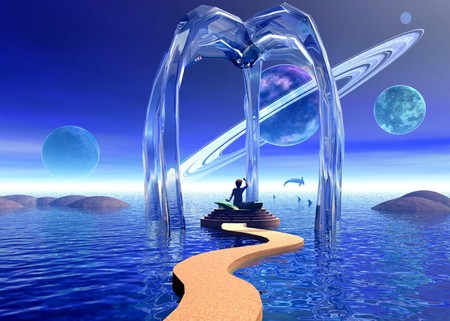 Gazebo - 3d, blue, hope, dream, gazebo, fantasy