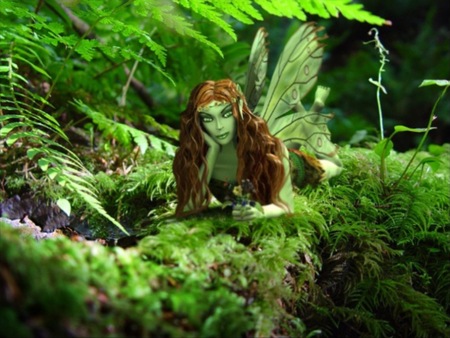 green fairy - fantasy, nature, green, girl, fairy