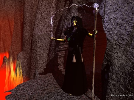 Wizard - witch, wizard, 3d, cave, digitalblasphemy, fantasy