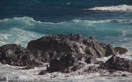 Waves - rocky, nature, blue, beautiful, beaches, waves, waters