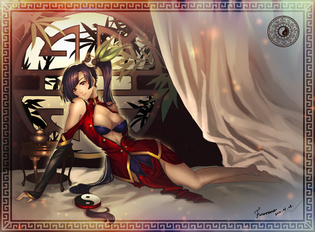 Litchi Faye-Ling - anime, female, litchi, girl, long hair, blazblue, faye ling, litchi faye ling, games, video games, lone