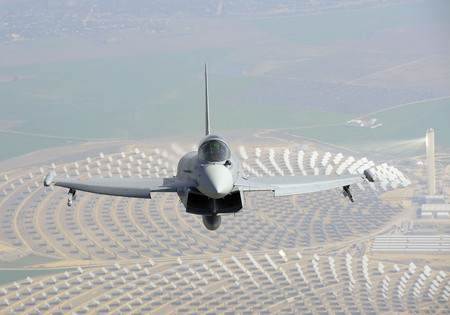 Typhoon Sun Energy - jet, collector, energy, plane, aircraft, typhoon, eurofighter, ef2000, background, sun