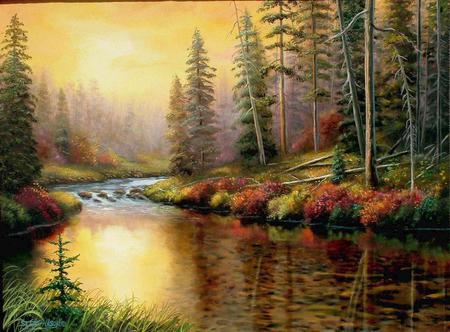 Sandbasin - quiet, forest, sunset, brook