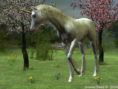 Rosilyn Unicorn - fantasy, trees, other, unicorn