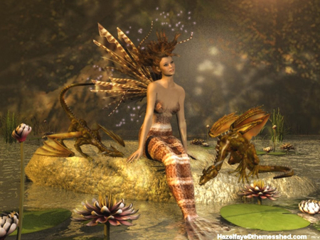 Serenity Rock - fantasy, mermaid, dragon, fairy, other