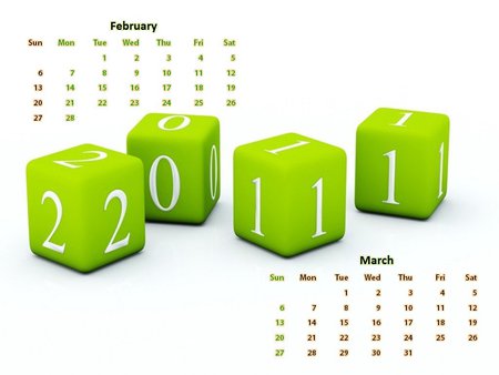 Calendar Feb-March 2011 - 2011, february, calendar, march