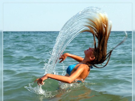 Girl in Water - in water, girl, cool, photography