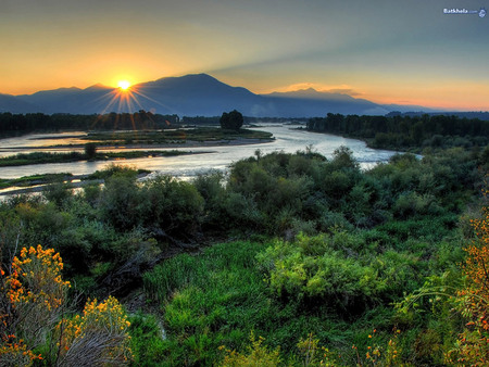 sunetting beatiutiful scene - outlook, gorgeous, beautiful, view