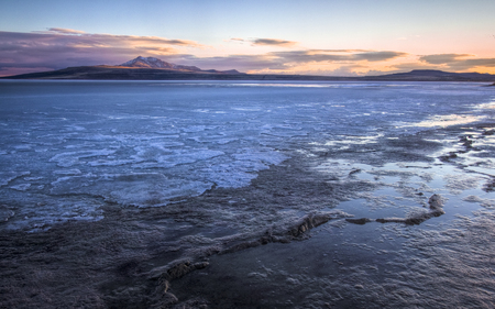 Antelope Island - nature, beautiful, beaches, lake, dusk, mountains