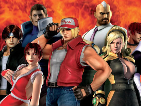 King of Fighters - king of fighters, style, guys, girl, wide, video game, fighters