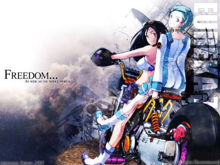 Talho and Eureka - eureka seven, motorbike, eureka, talho