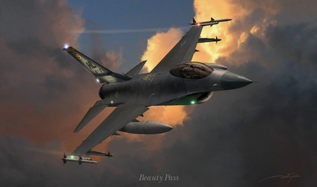 Pass Off - sky, speed, jet, clouds, fighter