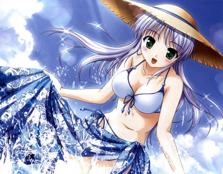 Summer girl - girl, anime, summer, bikini