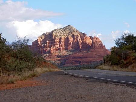 Sedona - mountain highway, mountain sunset, mountain, road to mountain