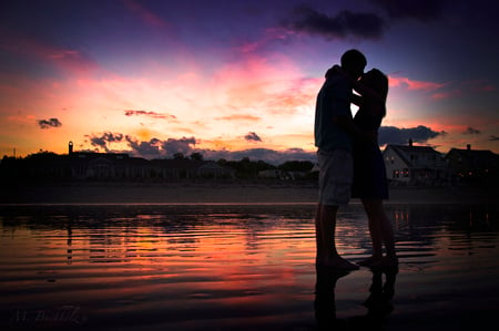 Can You Feel the Love? - sunset, beach, romance, couple, love