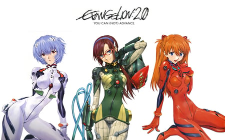 NGE Girls - rei, neon genesis evangelion, nge girls, asuka, makinami mari illustrious