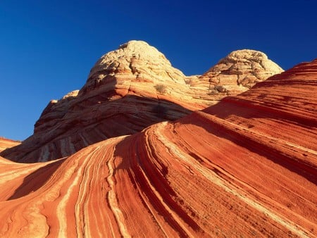 Landscape in Utah - ochra, blue, rock, layers, sky, erosion