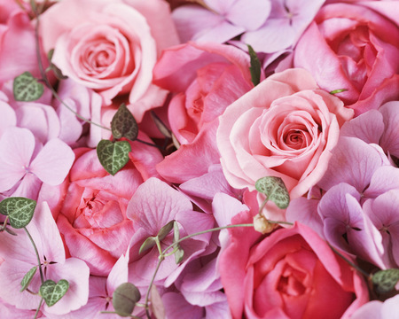 Roses for my friend Rose ofSharon - red, roses, pink, beautiful, still life, arrangement