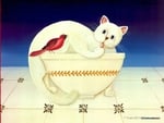 Cat in cup painting