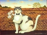 Posing cat painting