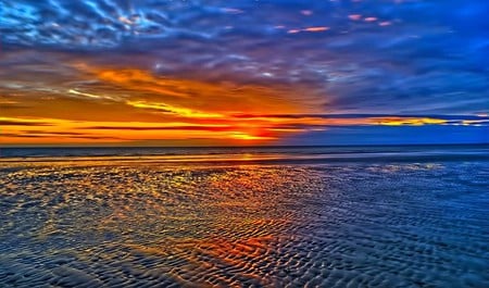 MARVELOUS SUNSET - sky, marvelous, clouds, sunset, ocean