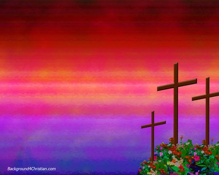 cross in golgolator - flowers, crosses, three, wallpaper