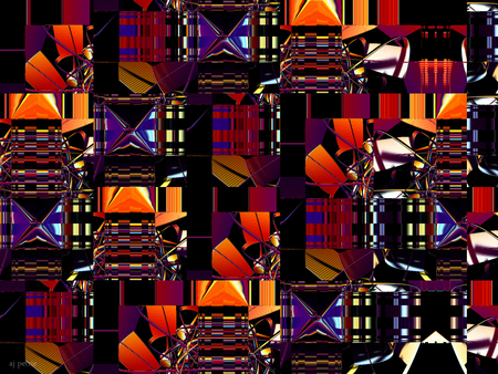 Techno Blocks - techno, abstract, photoshop, color, fractal