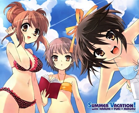 Haruhi Suzumiya no juutsu - nagato, haruhi, bikini, black hair, mikuyu