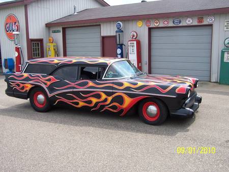 1957 Buick stationwagon - buick, classic, flames, cool, stationwagon