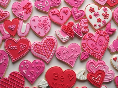 Valentine Cookies - red, valentine, cookies, pink, hearts