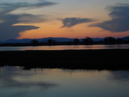 Days end - reflections, water, sunset, clouds