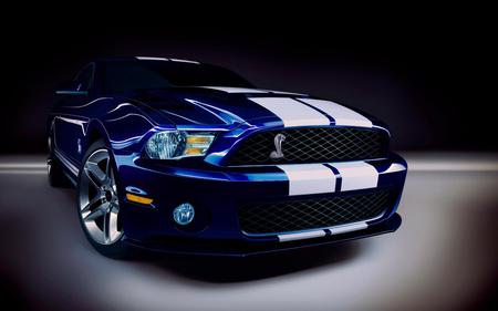 Sweet Car - white, car, blue, mustang