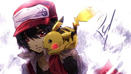 red and pikachu - trainer, yellow, pikachu, red