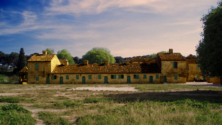 yellow houses - yellow, houses, architecture, blue