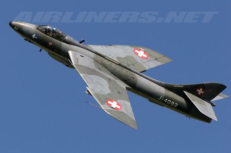 Hawker Hunter - british aircraft, jet, hawker hunter, swiss air force