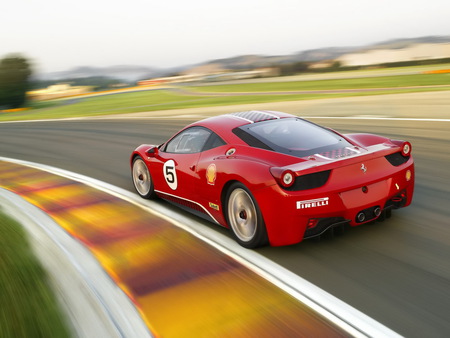 Ferrari 458 - 458, track, exotic, racing, race, car, speed, red, 2011, ferrari