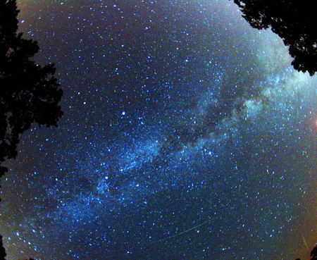 Milky way blue - stars, sky milky way, light, darkness, space