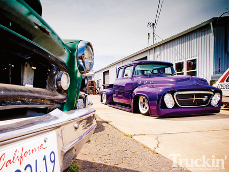 56 - ford, purple, custom, truck