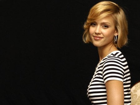 Jessica Alba - actress, blond hair, pretty, female, cute pic, smile, short hair