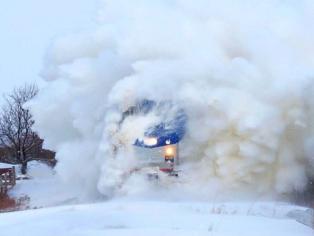 Winter Train - train, winter, picture, in snow, cool