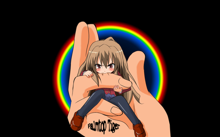 toradora so small (phontom tiger) - anime, hand, biting, small, girl, blush