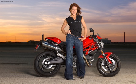 Ducati - girl, ducati, bike, motorcycle