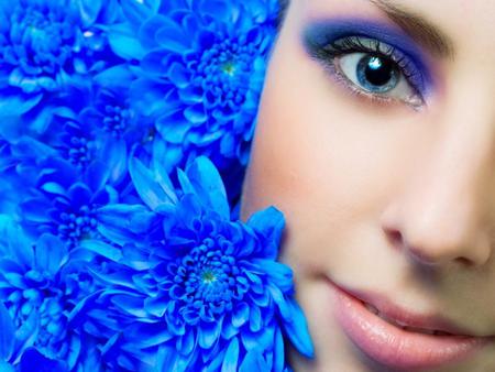 Flowers - face, abstract, lady, flowers, makeup