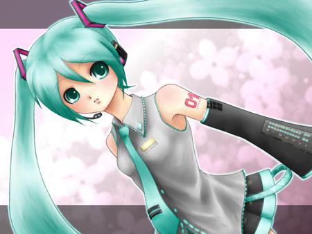 Hatsune Miku - virtual, blush, miku, vocaloids, song, microphone, uniform, singer, cool, headphones, awesome, flowers, vocaloid, thighhighs, anime, twintail, petals, skirt, aqua hair, drifting, hatsune, black, cute, beautiful, hot, girl, anime girl, white, program, aqua eyes, artistic, pretty, aqua, beauty, original, art, diva, nice, tie, sexy, idol, headset, music, hatsune miku