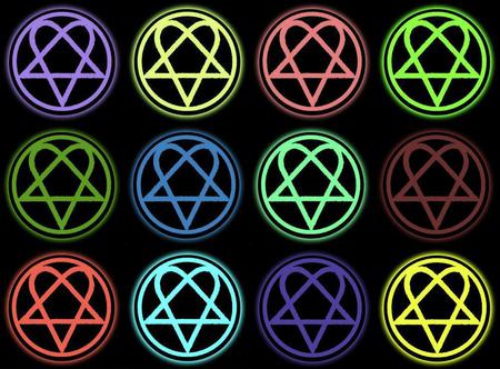 HEARTAGRAMS - colors, heartagram, him, band logo