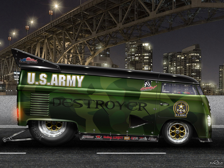 Destroyer - hd, us army, vector, 2800x2100, bus, bridge