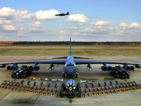 B52 Bomber - airfield, military, cool, b52, plane, aircraft, bomb, 1080p, bombs, massive, 1080i, bomber