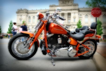 Orange Thang - motorcycles, bike, chopper, harley