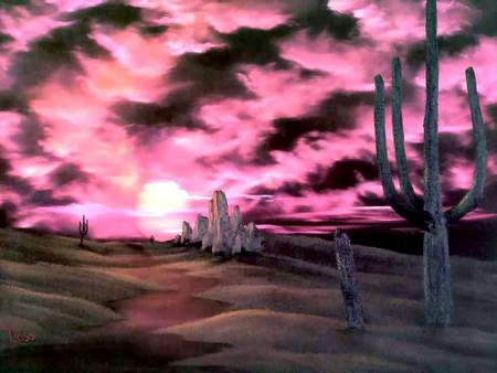 BOB ROSS PAINTING - bob, sunset, painting, late, pink, ros